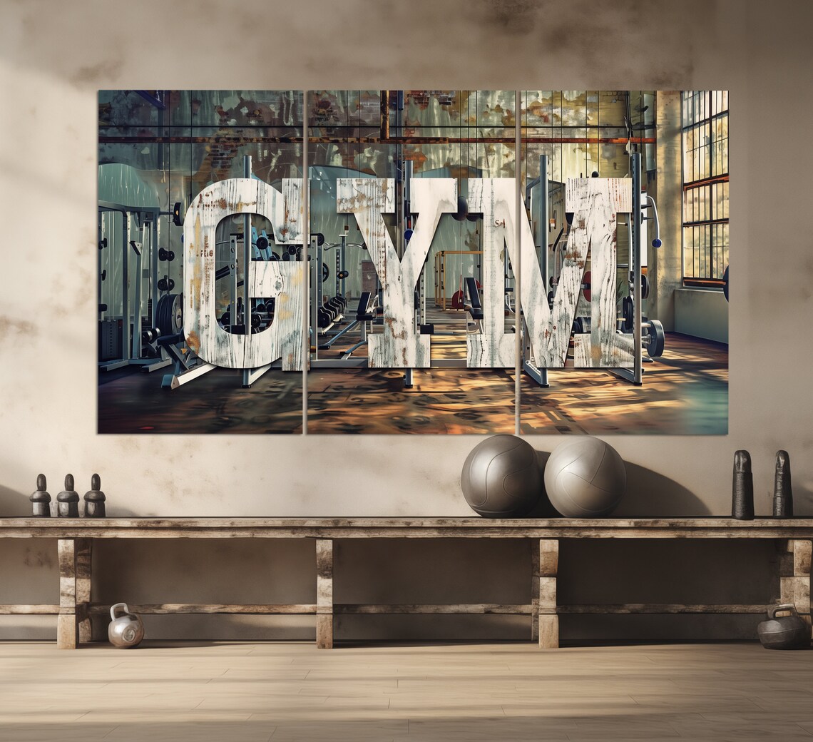Abstract Gym Poster, Weightlifter Fitness Decor - Image 2