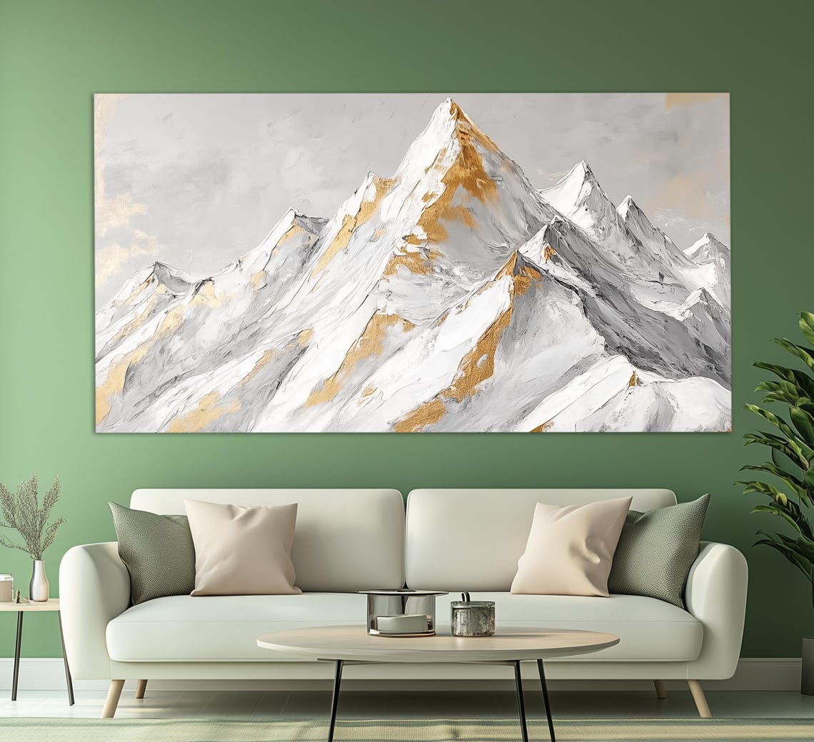 Abstract Snow Mountains Print Neutral Tones Winter Nature Wall Art Winter Wall Decor Mountains Wall Art - Image 4
