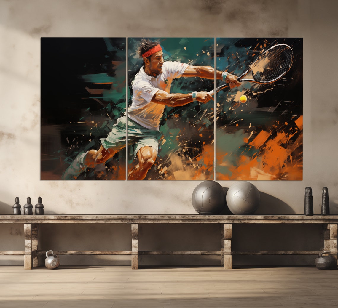 Abstract Tennis Print In An Oil Painting Style Tennis Wall Art Tennis Painting Tennis Poster Tennis Fan Gift - Image 3