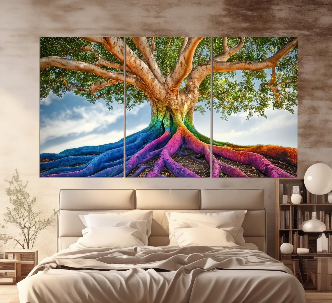 Abstract Tree Of Life Print Abstract Nature Wall Art Large Tree Painting Tree Poster Surreal Tree Print - Image 2