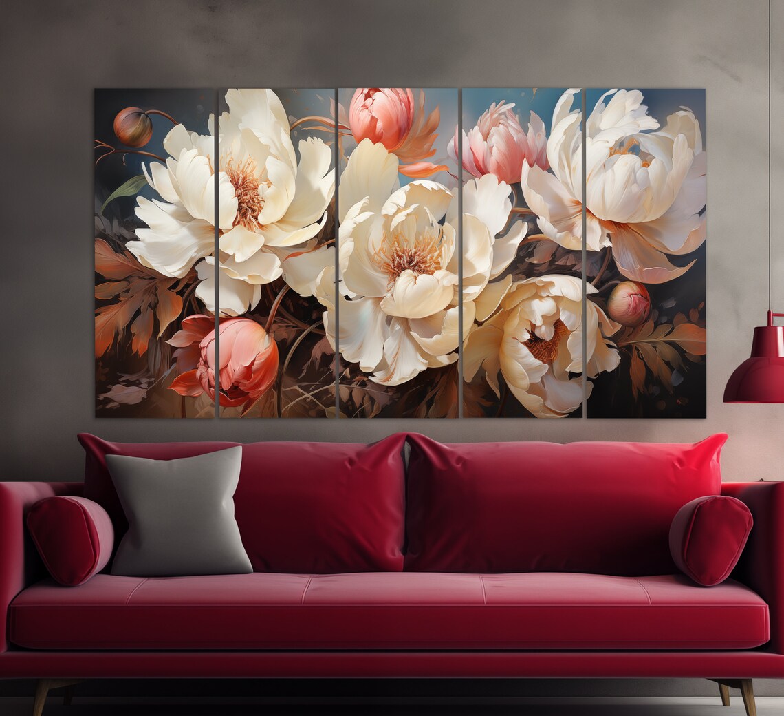 Peonies Floral Art Print, Romantic Abstract Decor - Image 4