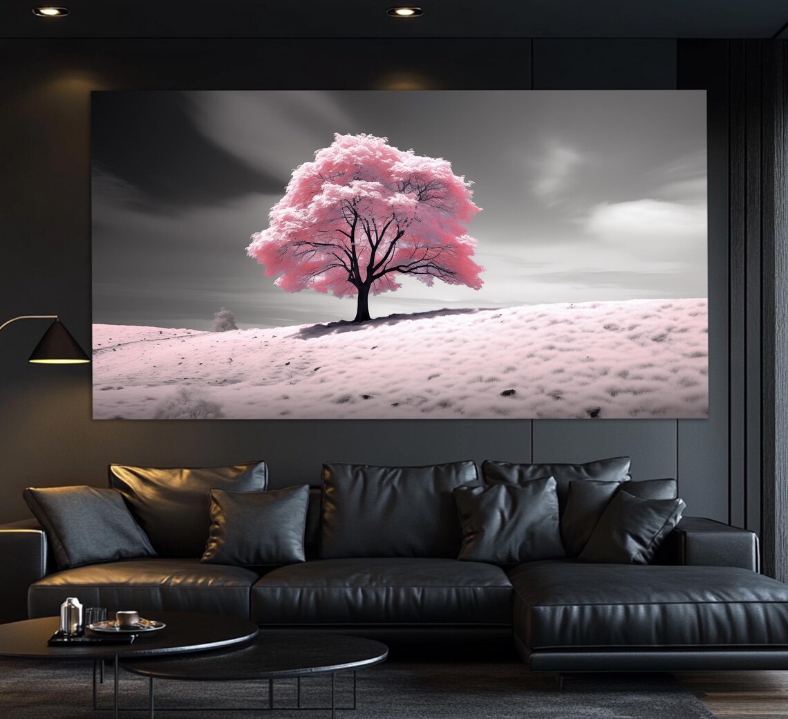 Abstract Pink Tree Print Abstract Nature Wall Art Pink Wall Decor Pink Tree Painting Soft Pink Art - Image 4