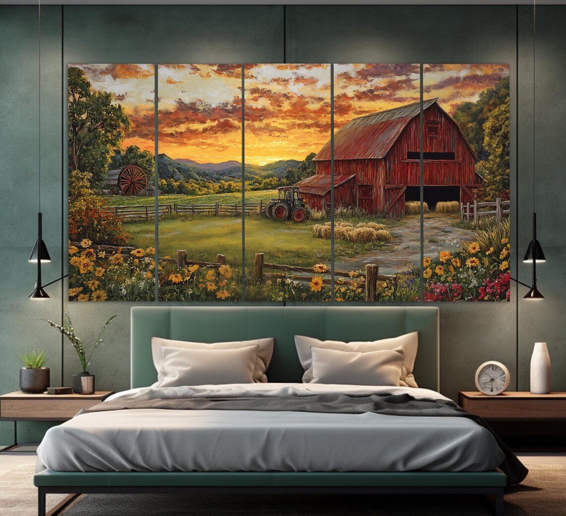 Retro Rural Barn Art Print, Rustic Farmhouse Decor - Image 5