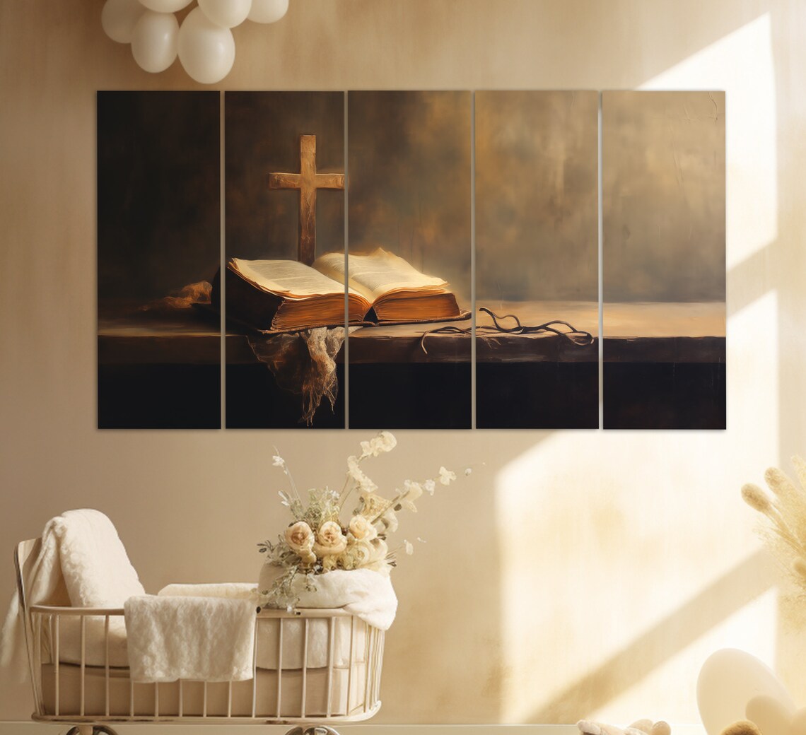 Holy Bible, Vintage Oil-Painting Style Art Print - Image 2