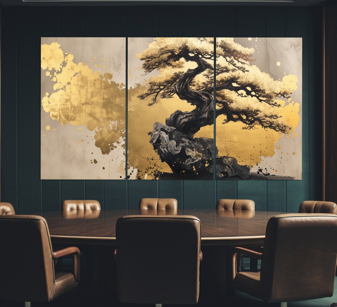 Abstract Bonsai Tree Art Print, Modern Wall Decor - Image 2