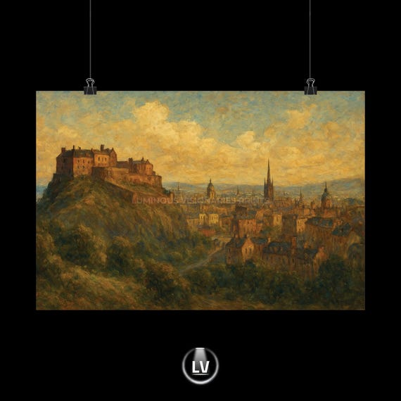 Artistic Matte Horizontal Poster Of Edinburgh Skyline Home Decor Wall Art Gift For Lovers Vintage Landscape Photography Apacs 89