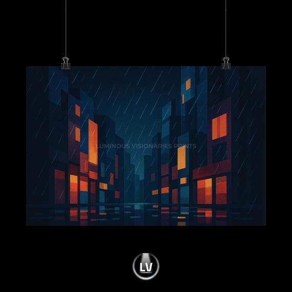 Urban Rainy Night Poster Modern Wall Art Home Decor Prints Gift For City Lovers Cozy Atmosphere Apag 20