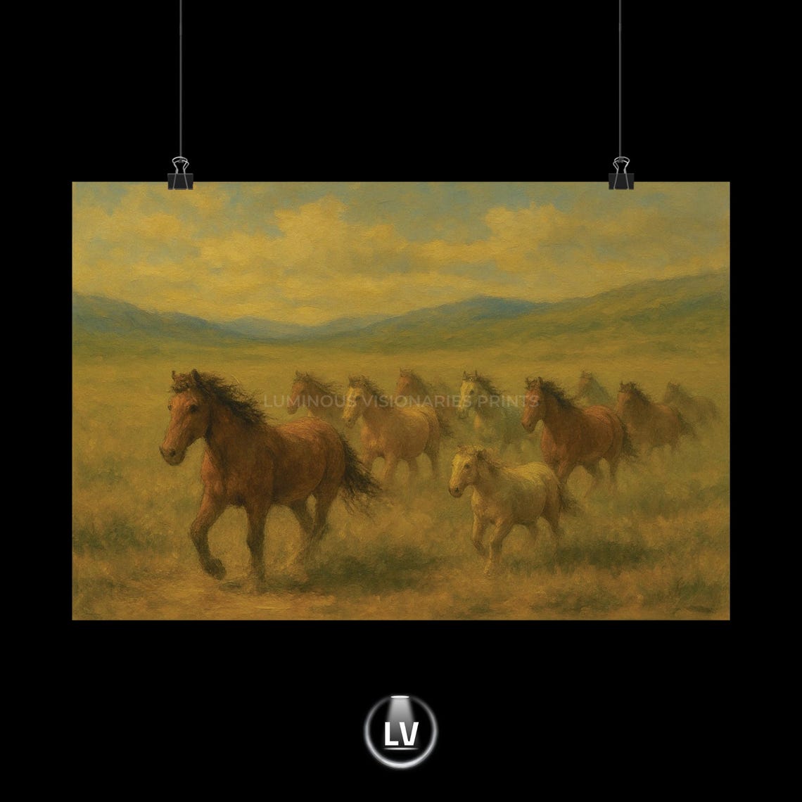 Wild Horses Art Print, Equestrian Gift
