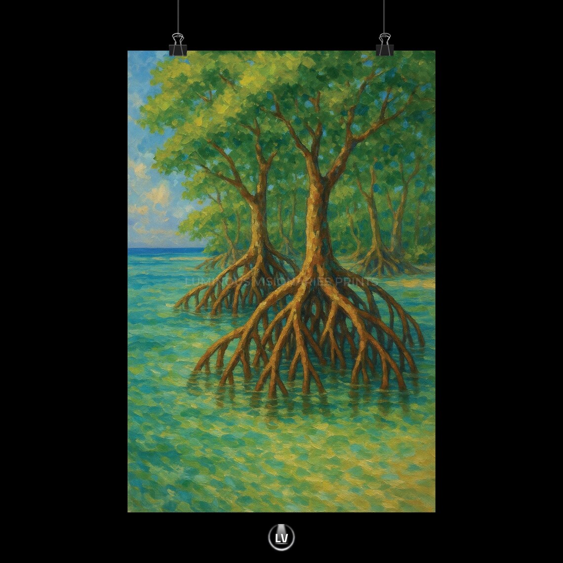 Mangrove Forest Vertical Poster, Nature Wall Art
