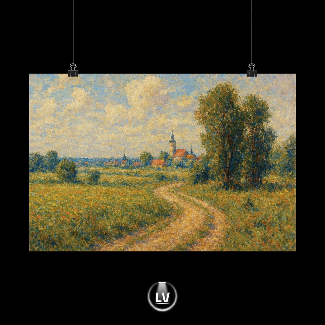 Medieval Poland Travel Poster, Rustic Landscape