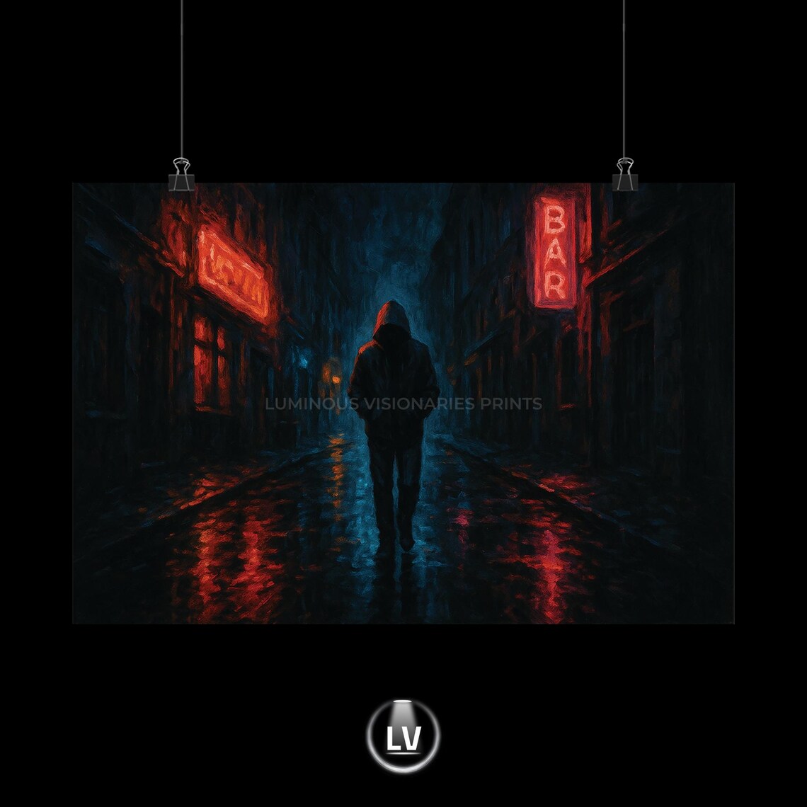 Urban Nightlife Poster, Gothic Home Decor