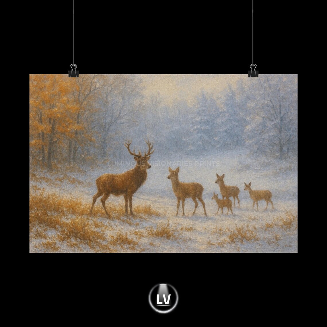 Serene Wildlife Poster, Rustic Nature Decor