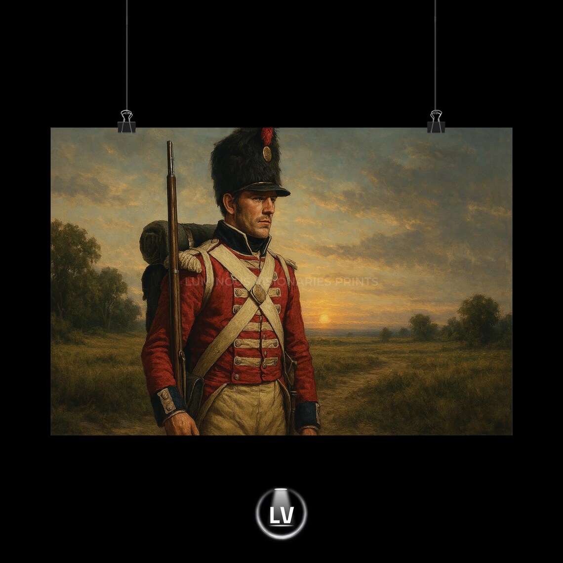 Redcoat Line Infantryman Poster, Historical Wall Art