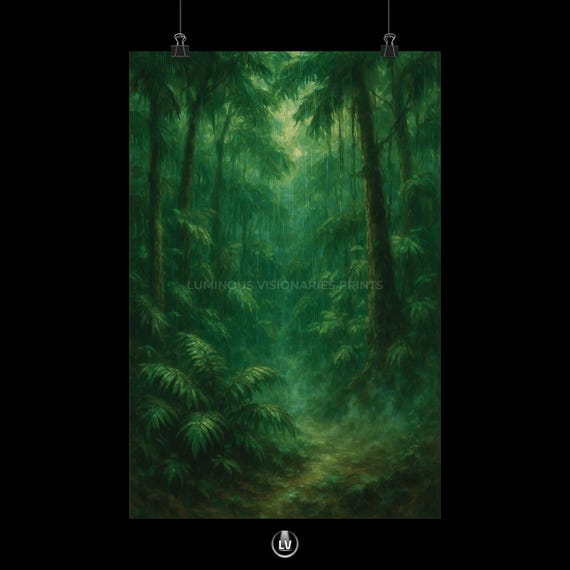 Serene Jungle Wall Art Matte Vertical Posters Nature Decor Greenery Forest Print Home Office Apls 83