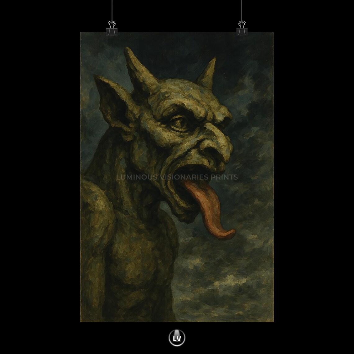 Gothic Art Poster, Creepy Horror Wall Art Print