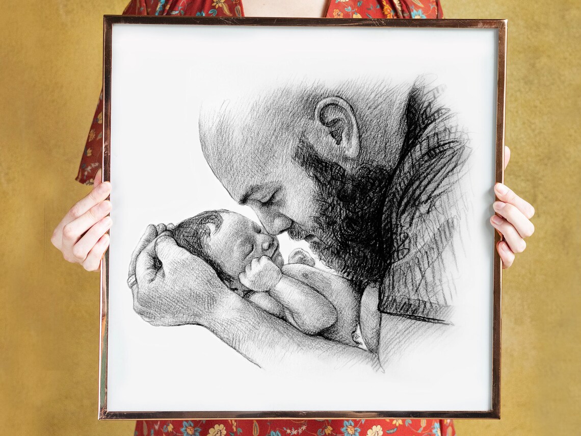 Custom Family Portrait Family Illustration Personalized Portrait Anniversary Gift Fathers Day Mothers Day Family Portrait - Image 2