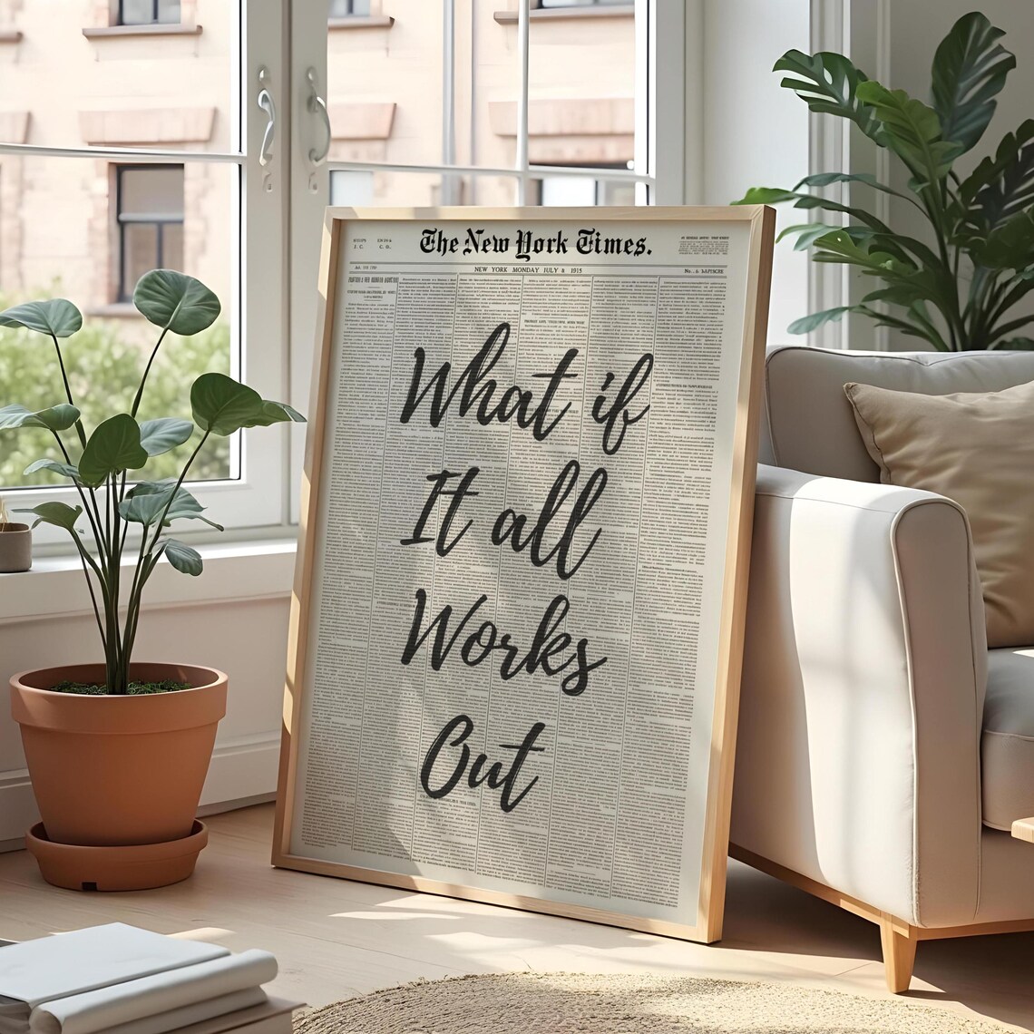Vintage Newspaper Inspirational Quote Poster Print