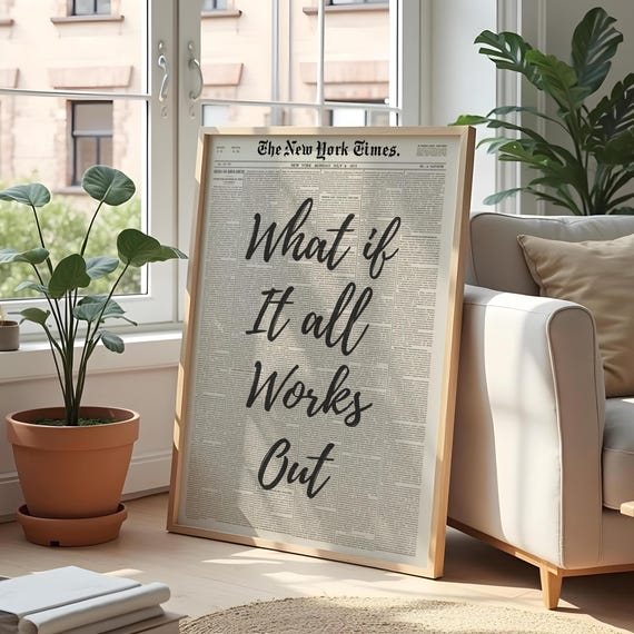 Vintage Newspaper Inspirational Quote Poster Print