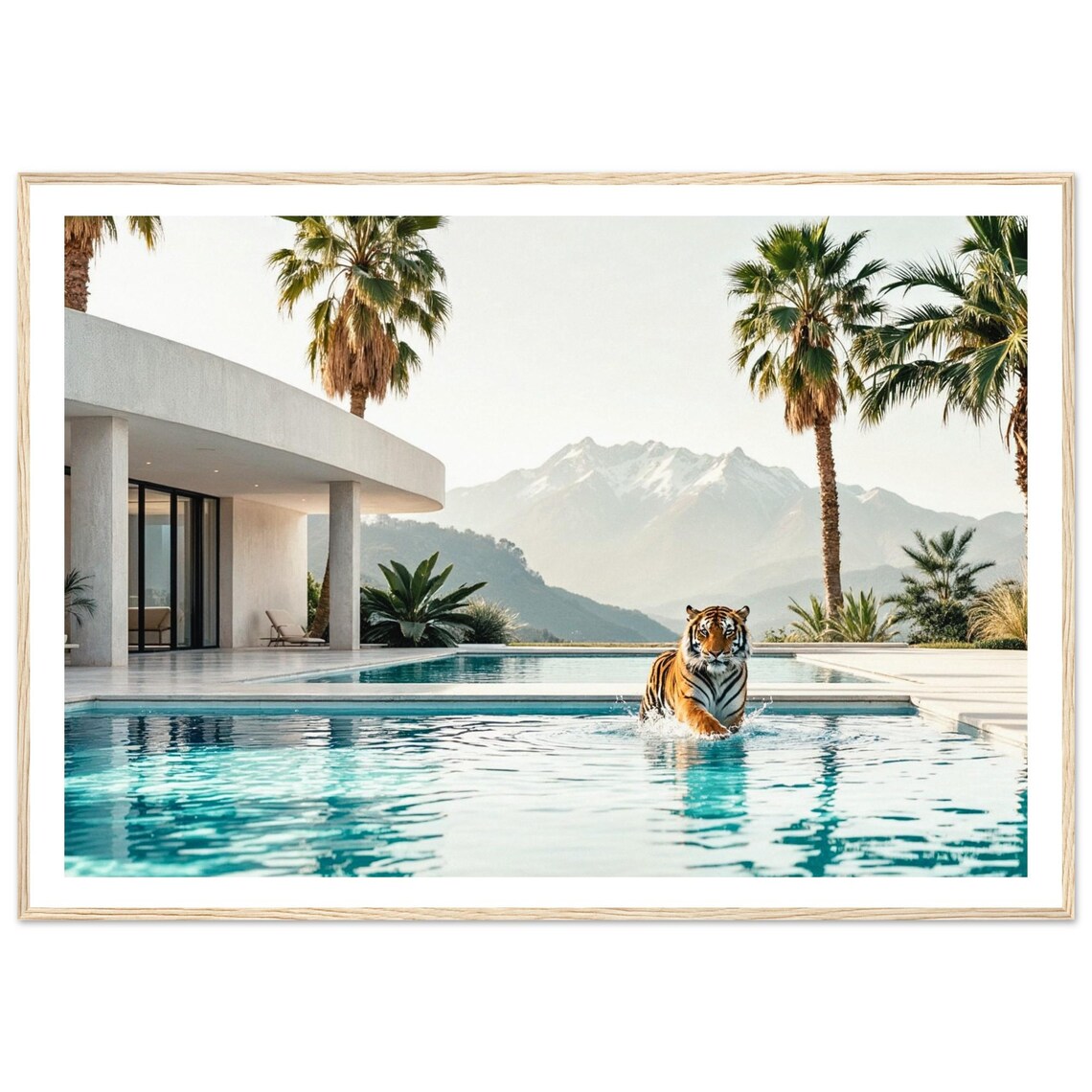 Luxury Tiger Pool Print, Exotic Wildlife Decor