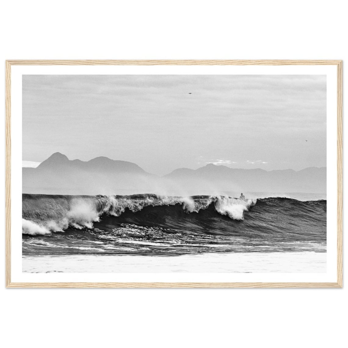 Fine Art Surf Print, Black and White Ocean Photo