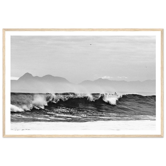 Fine Art Surf Print, Black and White Ocean Photo