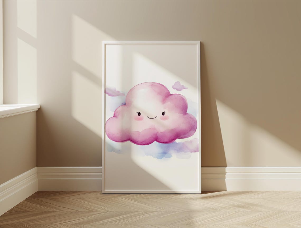 Playroom Poster Art Print Watercolour Nursery Prints Nursery Wall Art Cute Cloud Wall Art Room Decor Home Decor - Image 3