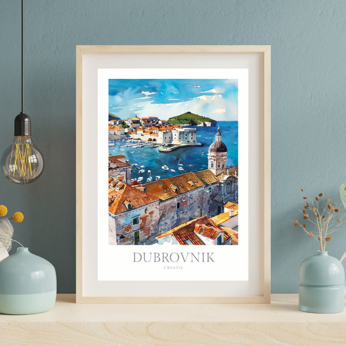 Dubrovnik Croatia Watercolor Poster, Travel Art Print - Image 2