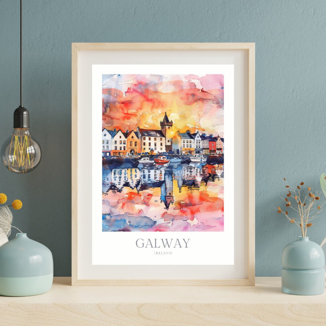 Galway Ireland Watercolor Travel Poster, Wall Art - Image 2