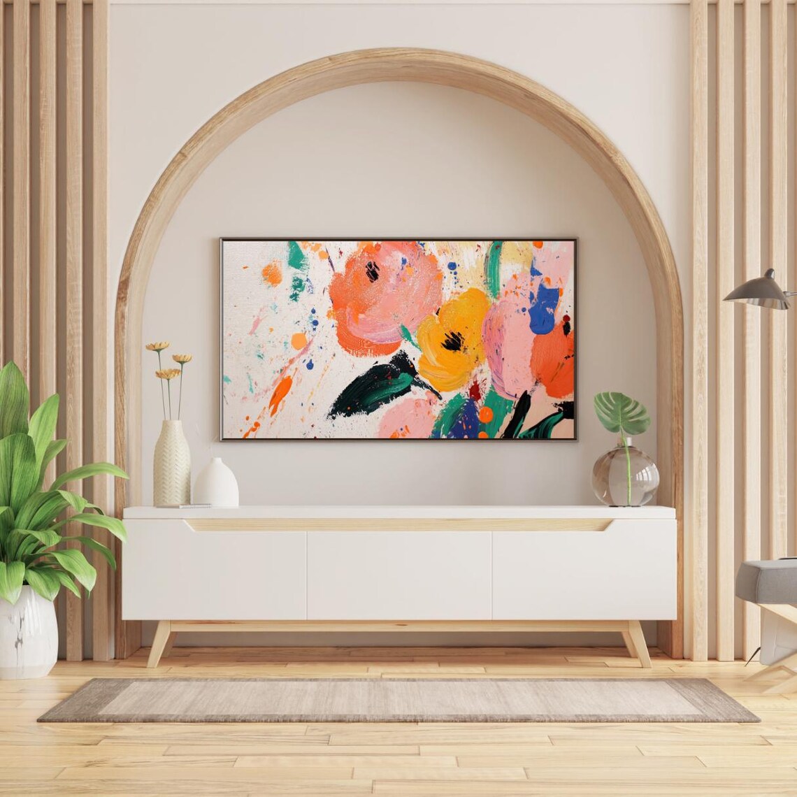 Bold Abstract Floral Colorful Painting Frame TV Art Digital Poster - Image 2