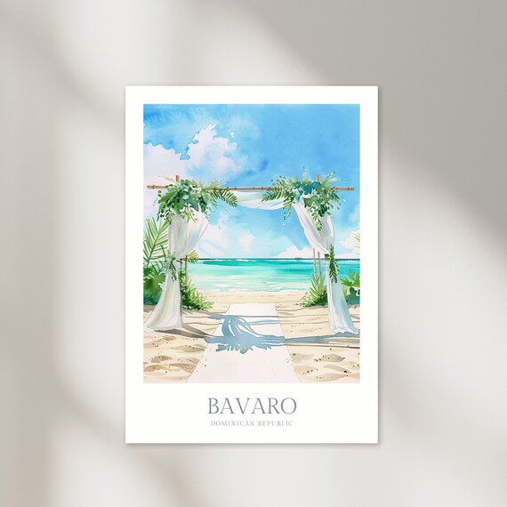 Bavaro Dominican Republic Beach Wedding Arch Turquoise Sea Poster Art