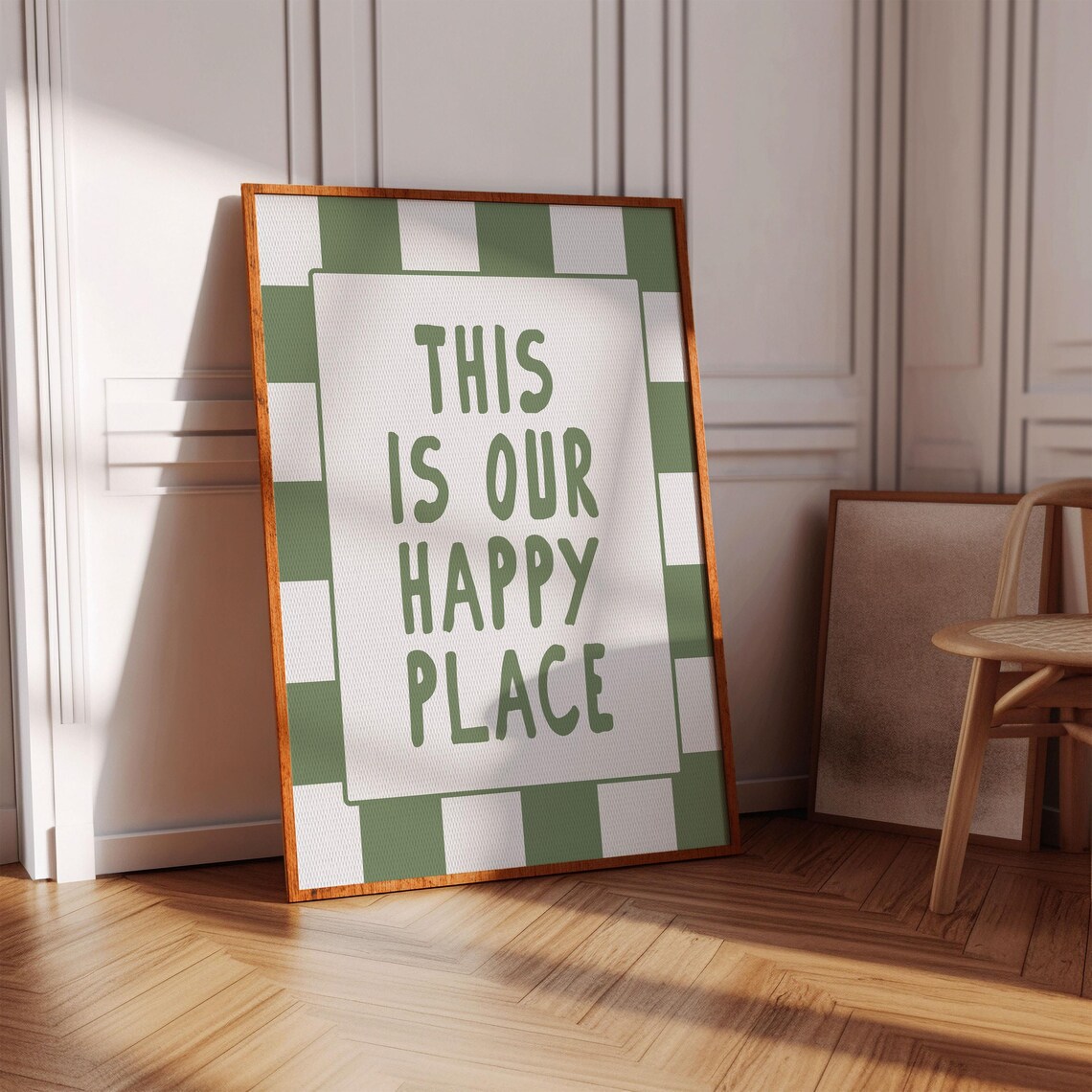 This Is Our Happy Place Sage Green Quote Art Print