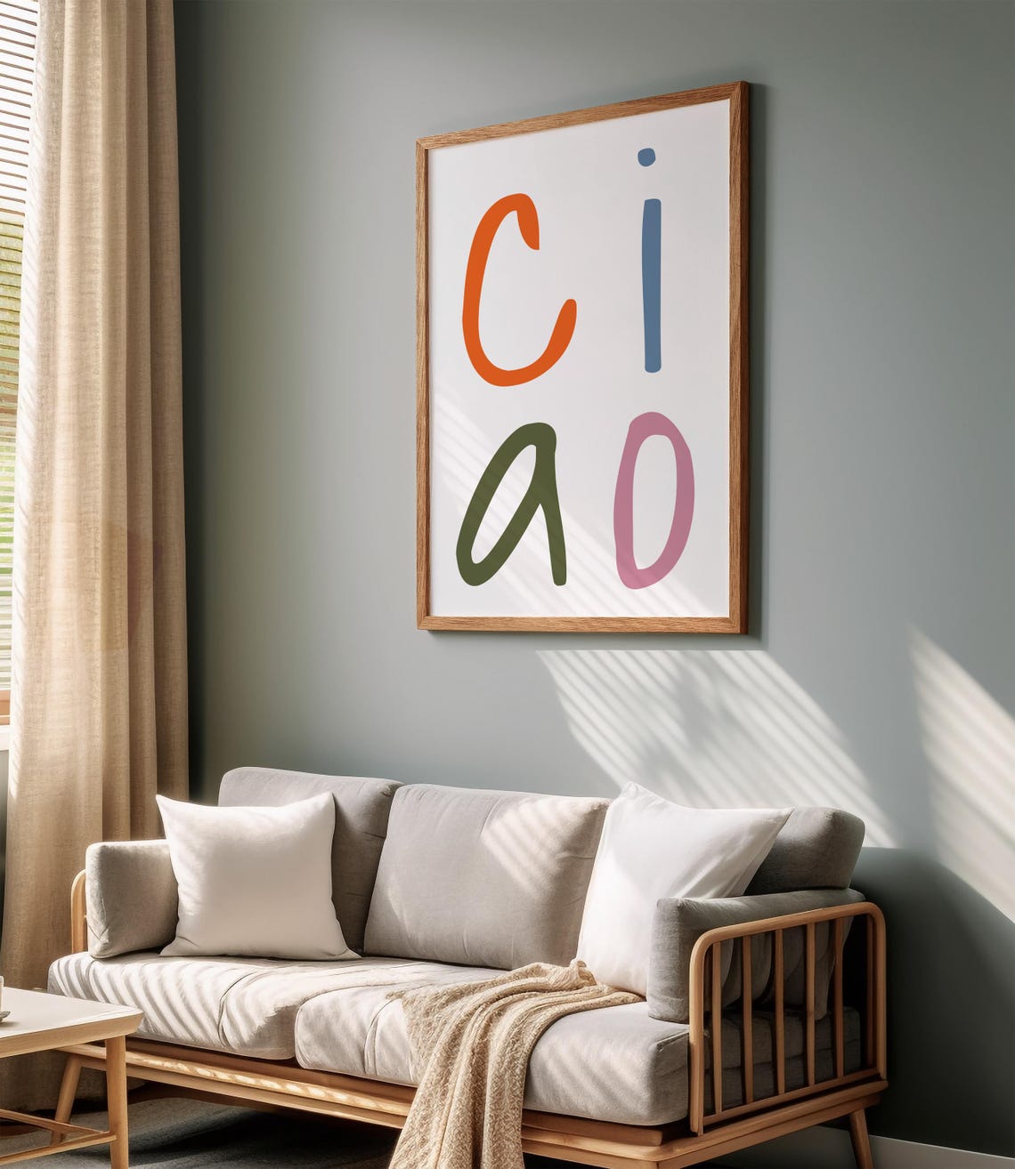 Ciao Multicolor Oversized Letter Retro Italian Greeting Poster - Image 3