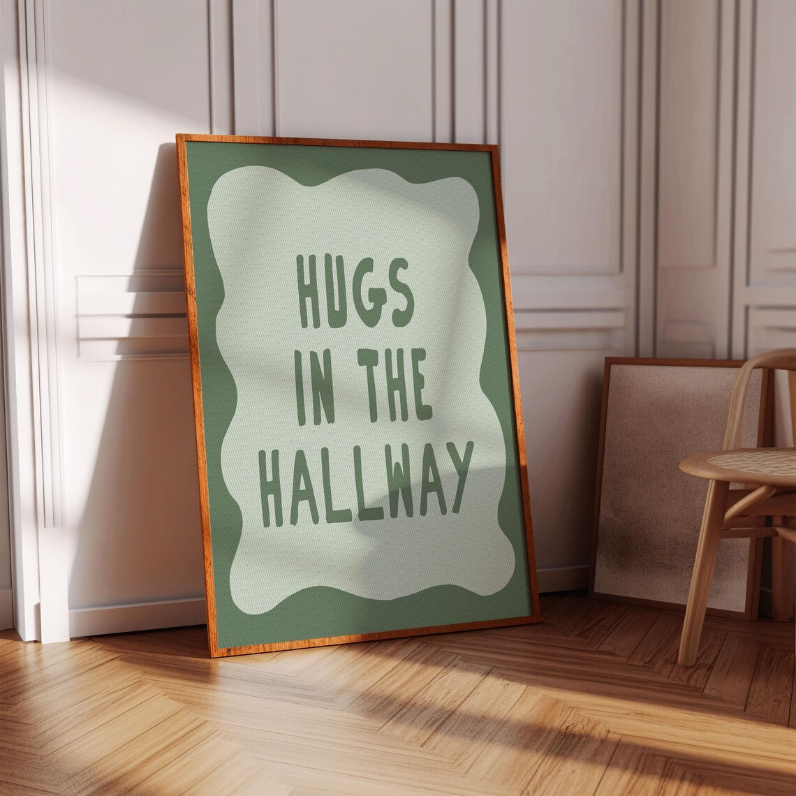 Hugs In The Hallway Preppy Sage Green Art Print
