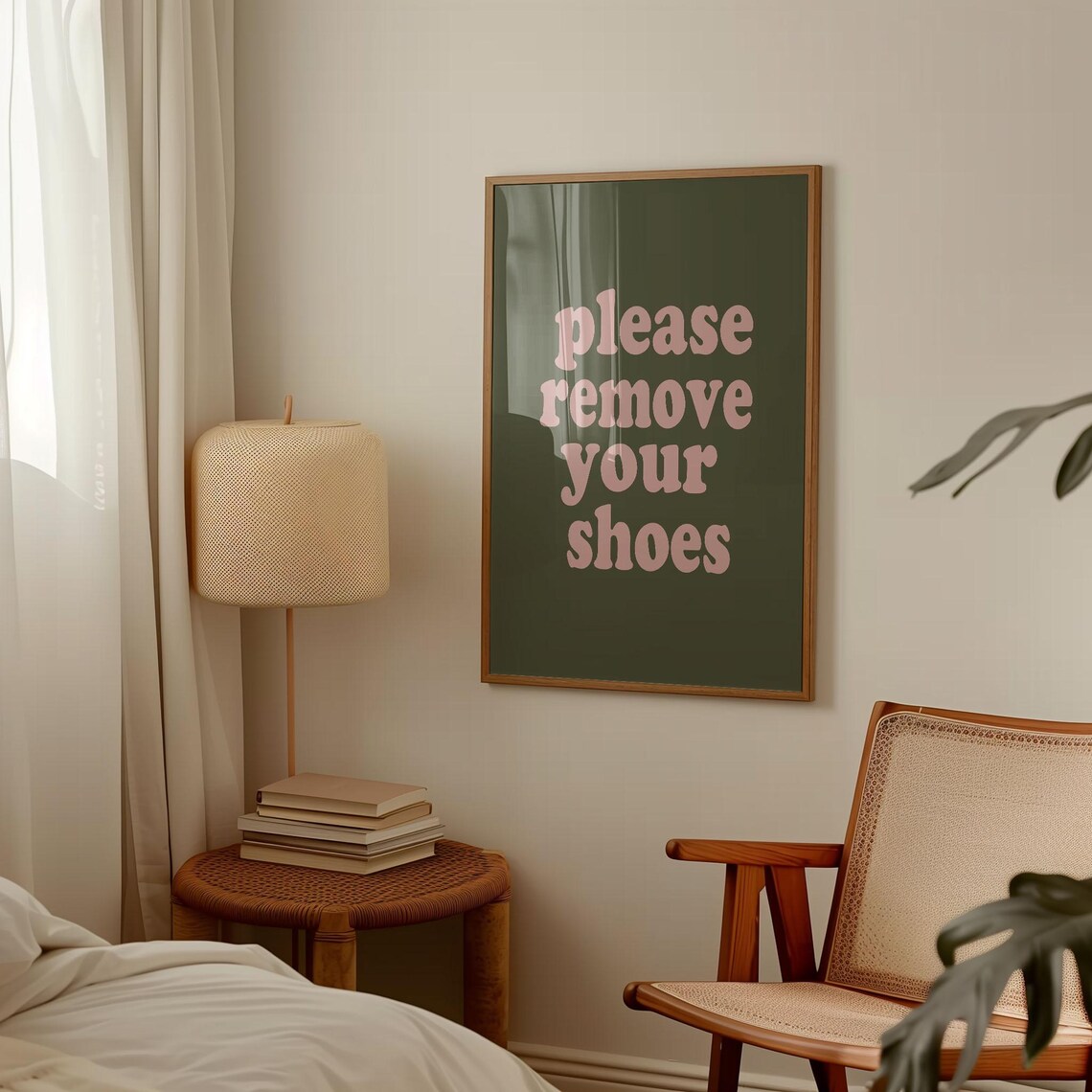 Please Remove Your Shoes Sign, Retro Wall Art - Image 2