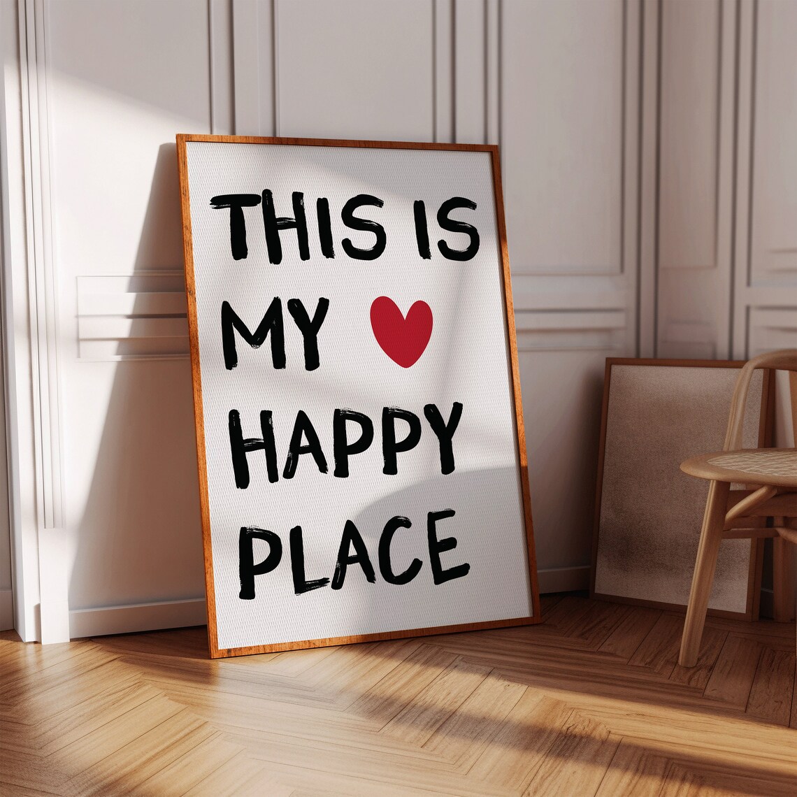 This Is My Happy Place Heart Retro Art Print