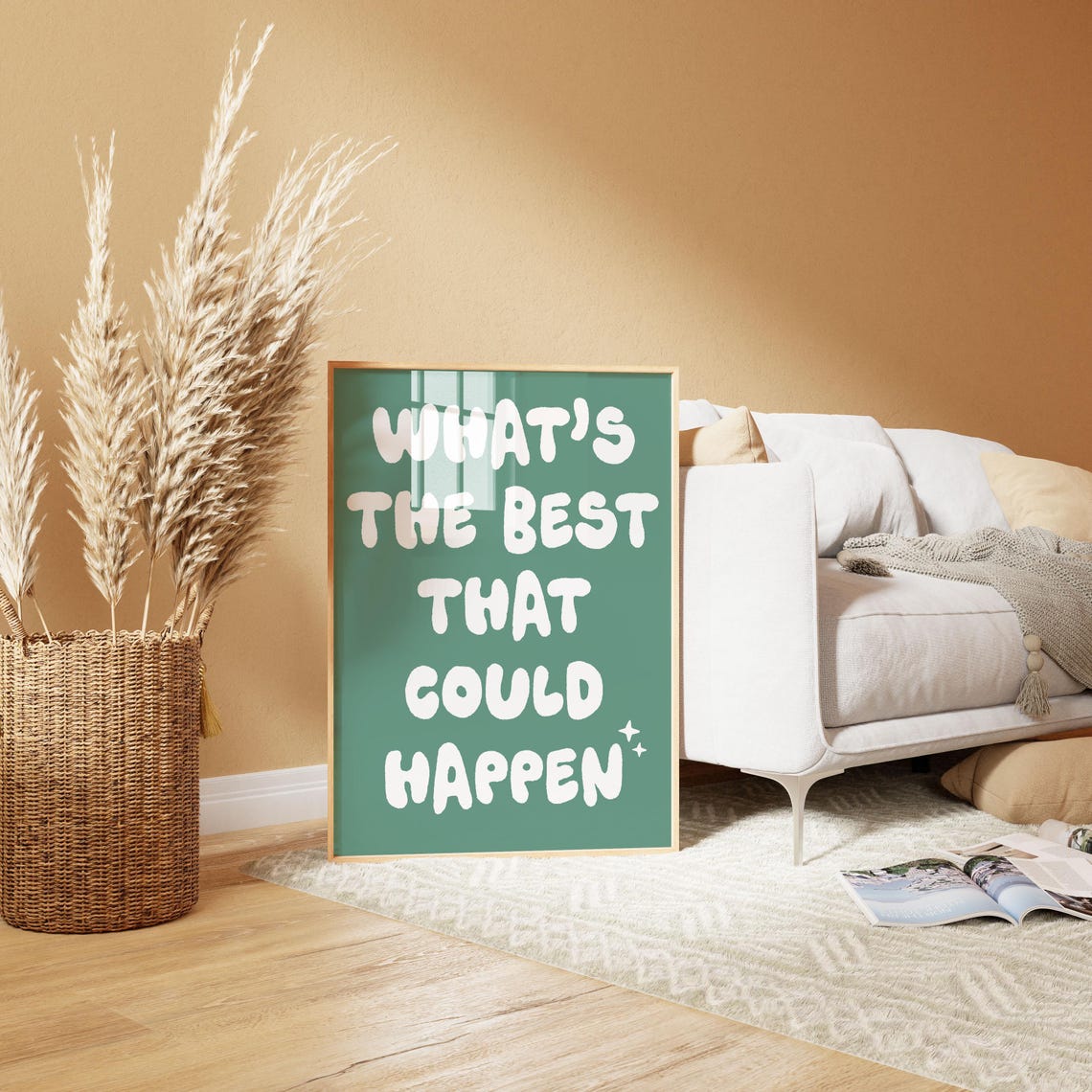 Whats The Best That Could Happen Teal Bubble Quote Wall Poster - Image 2