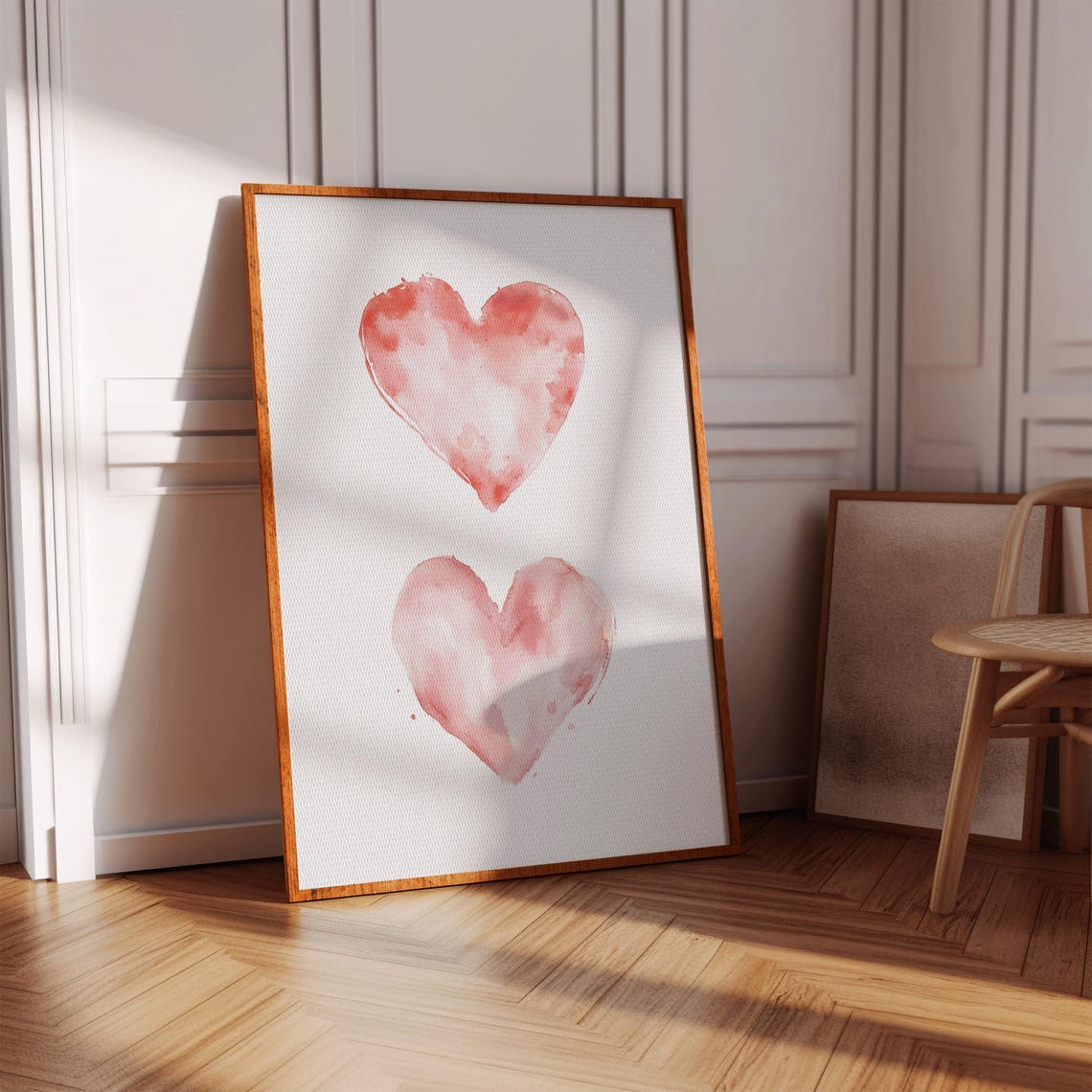Valentines Day Gifts Baby Girl Nursery Decor Couple For Girlfriend Pink Watercolor Heart Print Girls Room Wall Art
