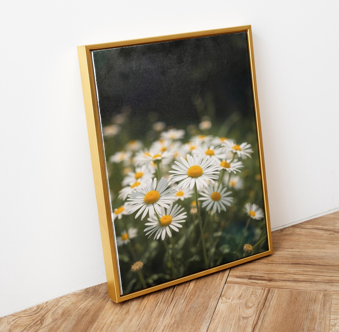 White Daisy Wildflower Field Close Up Night Garden Photo Print - Image 5