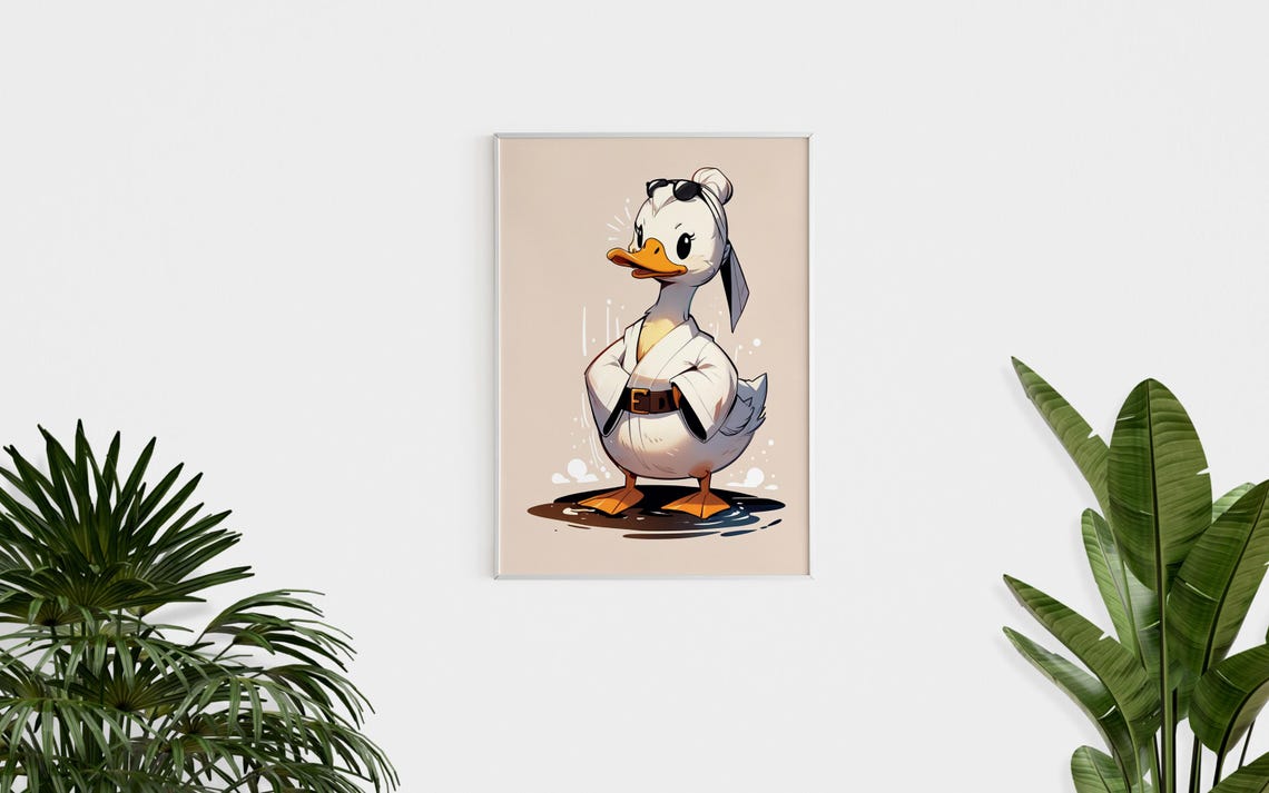 Spa Day Duck Bathrobe Sunglasses Cute Funny Bathroom Wall Poster - Image 2