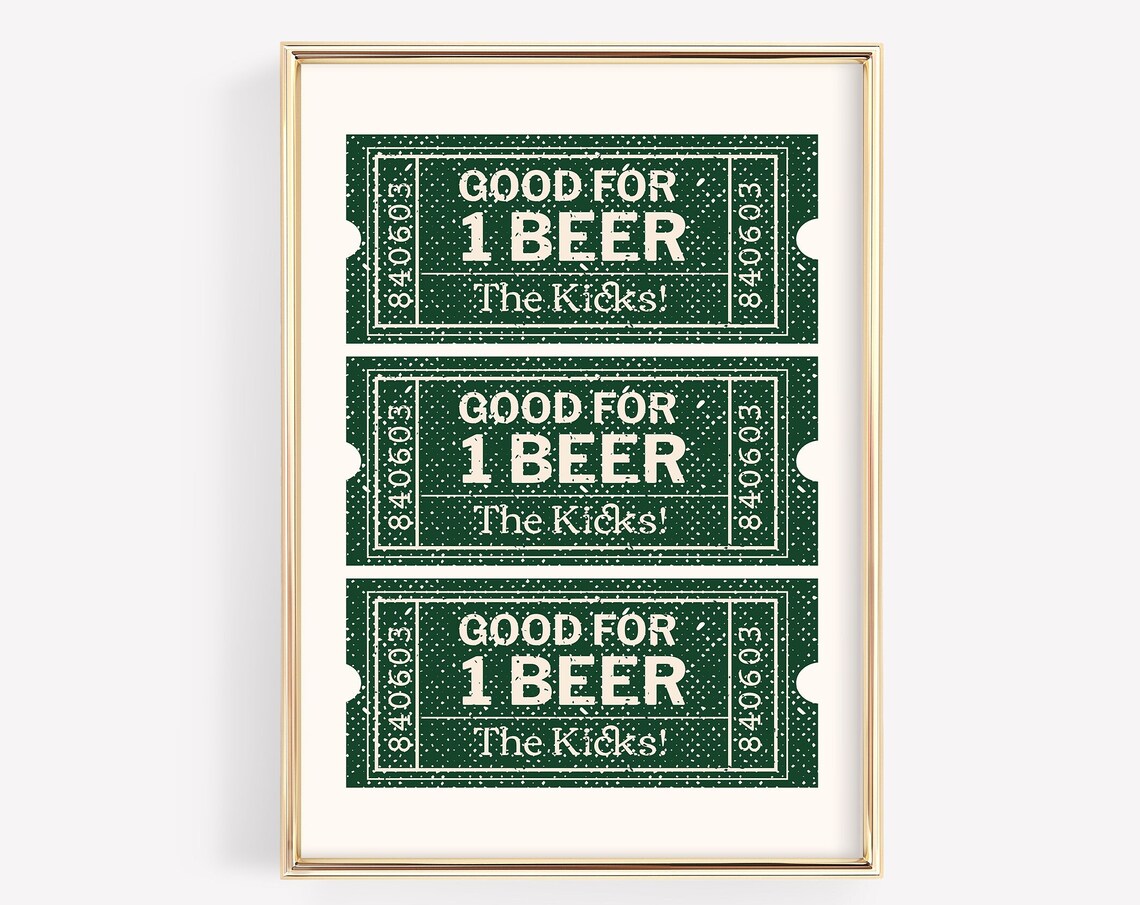 Green Ticket St Patricks Beer Bar Cart Art Print