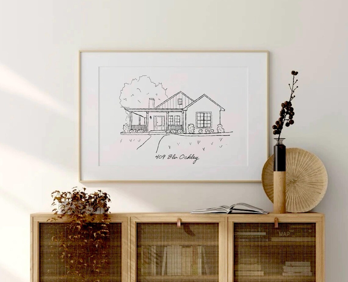 Custom House Sketch New Home Gift Art Print - Image 3