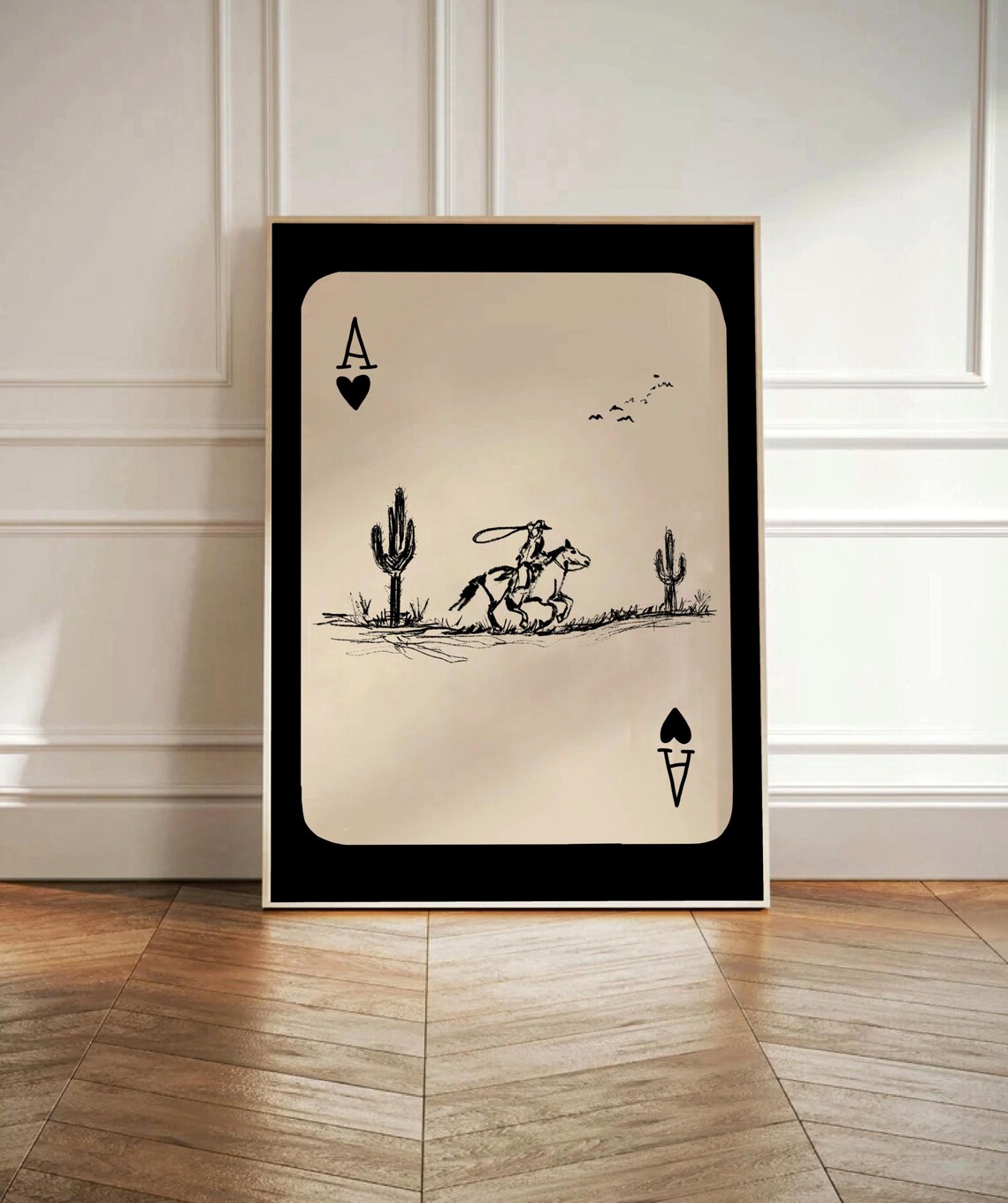 Western Cowboy Playing Card, Retro Rodeo Art Print - Image 3