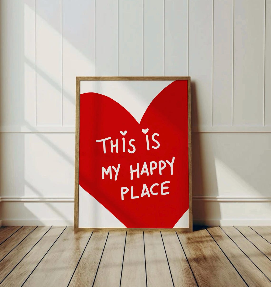 This Is My Happy Place Red Heart Handwritten Quote Wall Poster