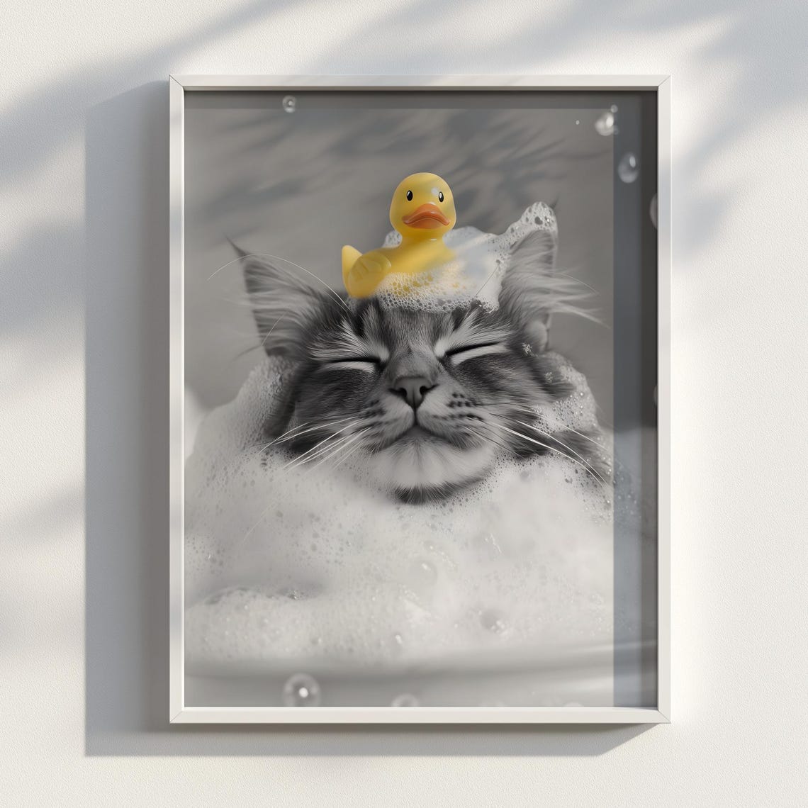 Soapy Somali Kitten Funny Cat Bathroom Print Cute Wall Art Poster