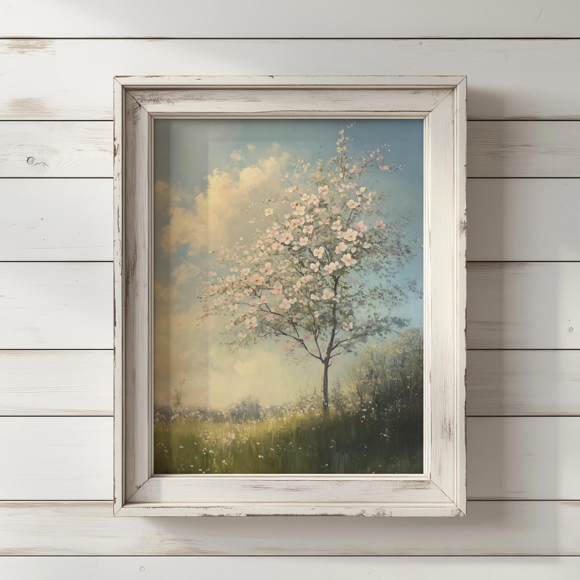Flowering Dogwood Tree Bloom Spring Meadow Pastoral Nature Poster