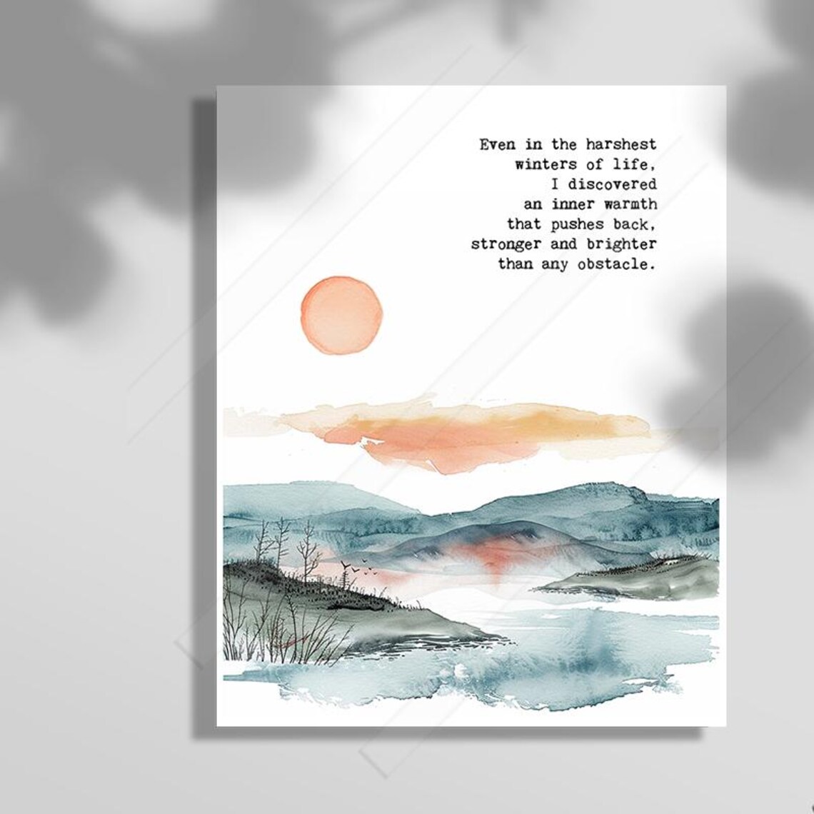 Inner Warmth of Resilience Motivational Art Print
