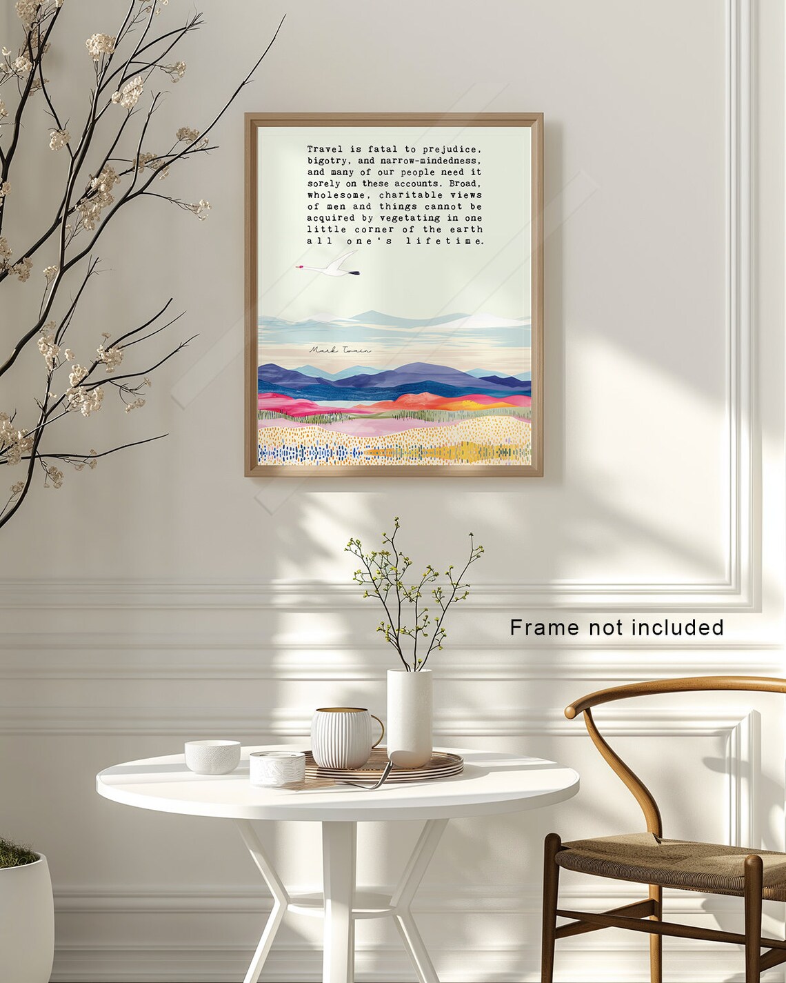 Mark Twain-Inspired Travel Quote Art Print for Office - Image 2