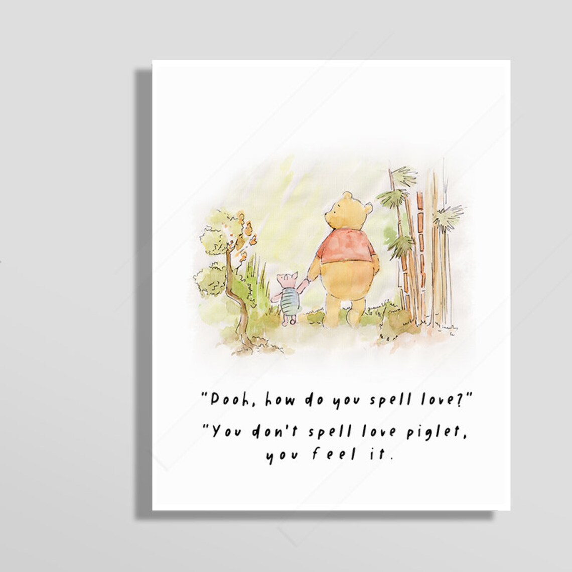 Classic Winnie the Pooh Love & Friendship Quote Art Print