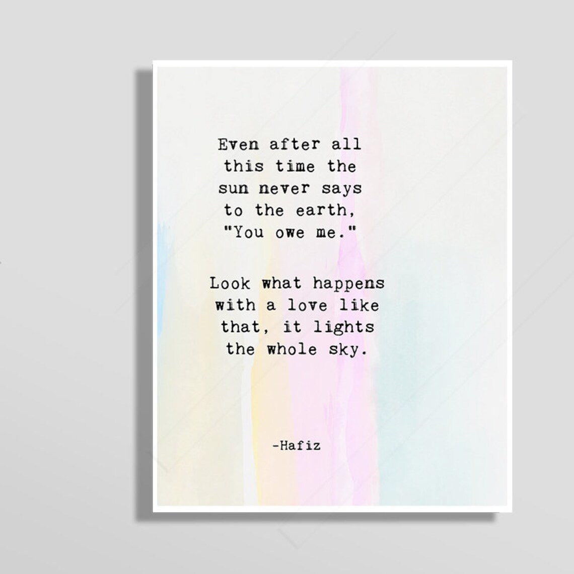 Hafiz Quote Art Print, Inspirational Love Quote - Image 2