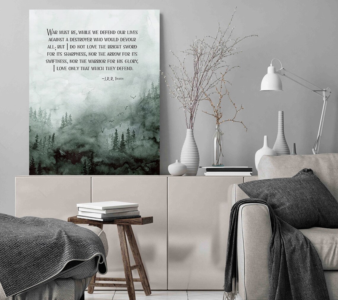 J.R.R. Tolkien Quote Watercolor Wall Art Print - Image 3